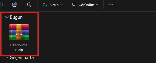 Adım 1 - Zip Dosyası