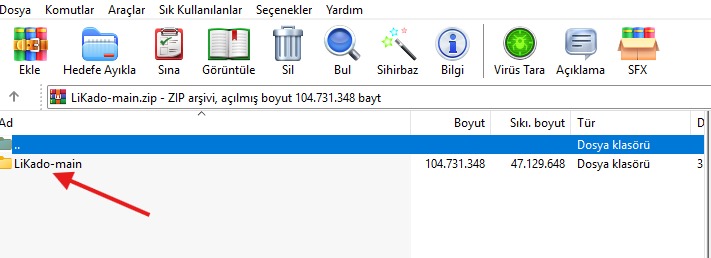 Adım 2 - Klasör Çıkartma